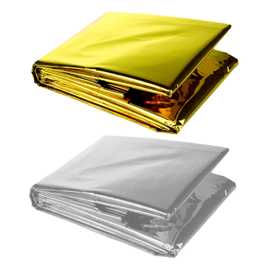 

2Pcs Thermal Insulated Emergency Blankets Survival Heat Protection For Camping Hiking Mountaineering Reflective Sheets