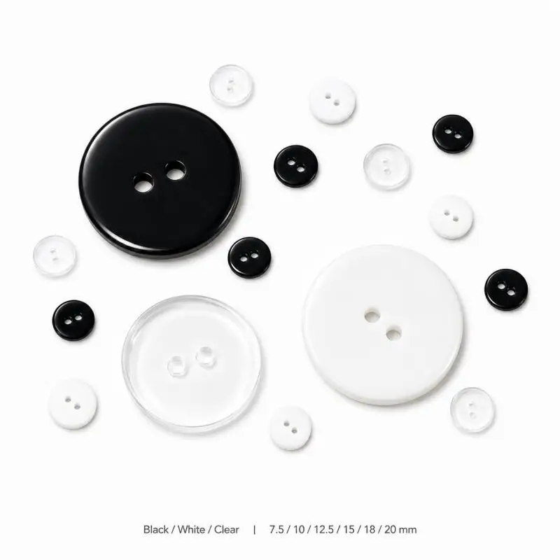 50-150 Stück 7,5~20MM Knöpfe aus Kunstharz zum Annähen für Kleidung Hemd Zweiloch-Knöpfe DIY Handwerk Deko-Knöpfe Bekleidungszubehör – Detail 1
