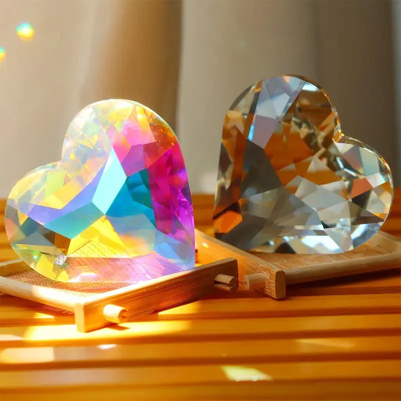 Picture 7: 2 pcs Crystal Suncatcher Prism Hanging, Heart Crystal Prism for Window, Garden Decoration Rainbow Maker Gifts