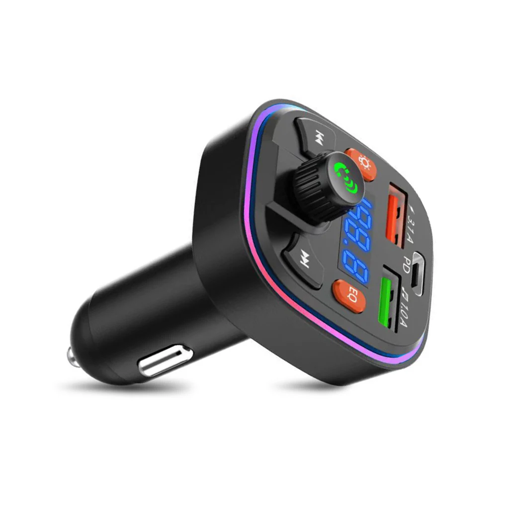 

Transmitter Bluetooth-compatible Wireless Dual USB Music Adapter Radio Hands-free MP3 Player PD Driving Charger