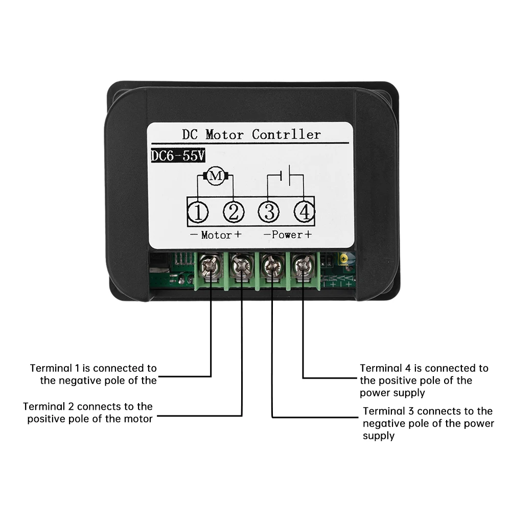 DC 6-55V 15A PWM telecomando Wireless Intelligent DC spazzolato Motor Governor Motor Speed Controller avanti funzioni di retromarcia