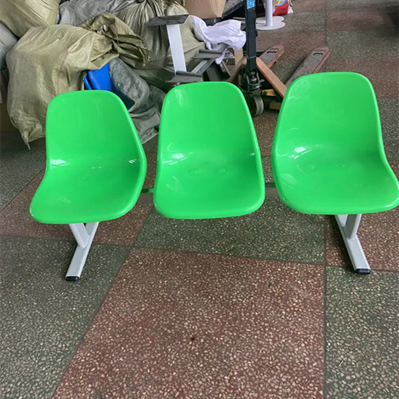Internet celebrity three-person row chair shopping mall store chair rest with row chair public plastic seat all-iron color bench