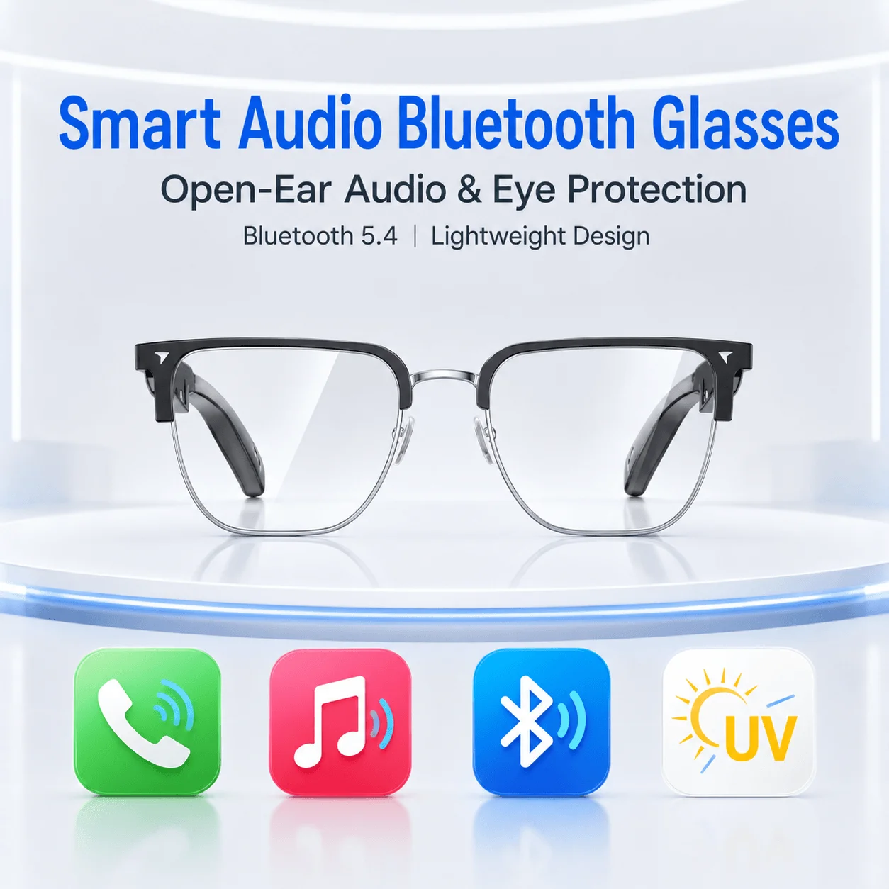 AIMB V2 Smart Bluetooth Glasses Blue Light Protection UV Protection AI Voice Wireless Calling Wearable Eyewear
