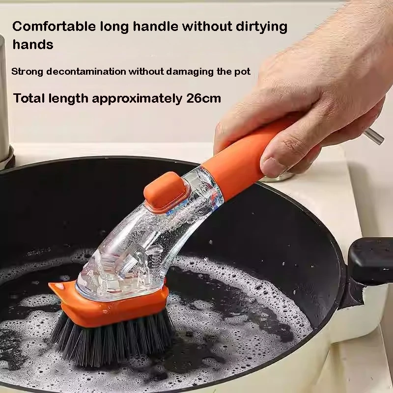 Multifunctional Kitchen Pot Cleaning Brush Anti-Splash Create Press-Type Integrated Cleaner for Household & Dorm
