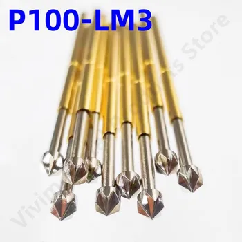 100PCS P 100-LM3 Frühling Test Sonde Messing Rohr Frühling Test Pin Länge 33,35mm Nadel Dia 1,36mm Pogo Pin P 100-LM Kopf Dia 1,80mm