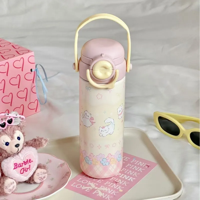 500ml Bouncing Thermos Bottle 316 Food Grade Student Water Cup Portable New Product for Girls Anti Drop Cup As A Souvenir