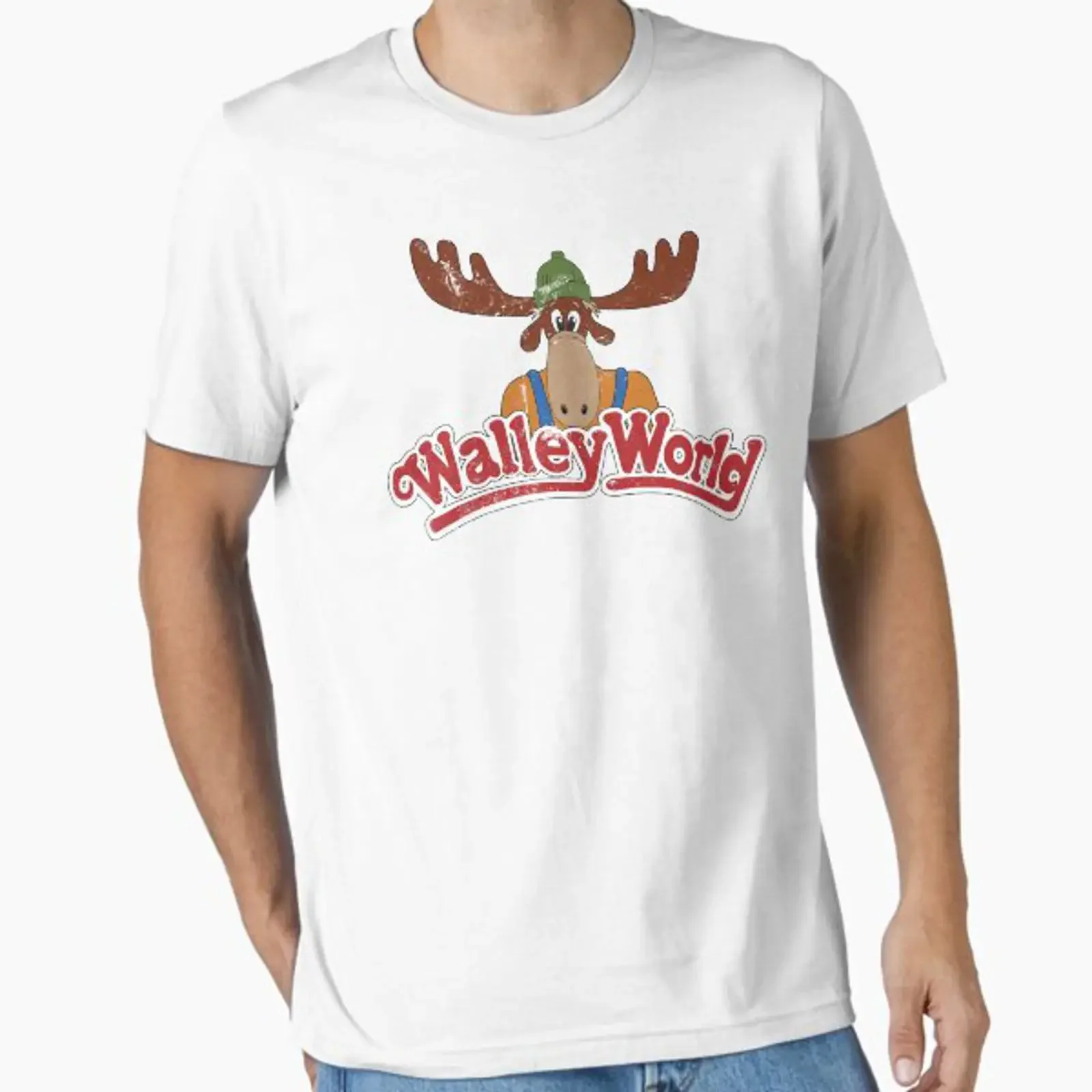 Camiseta Wally World Essential vintage, lavada, transpirable, cómoda, unisex, ropa de diseñador, elástica, a la moda, versátil