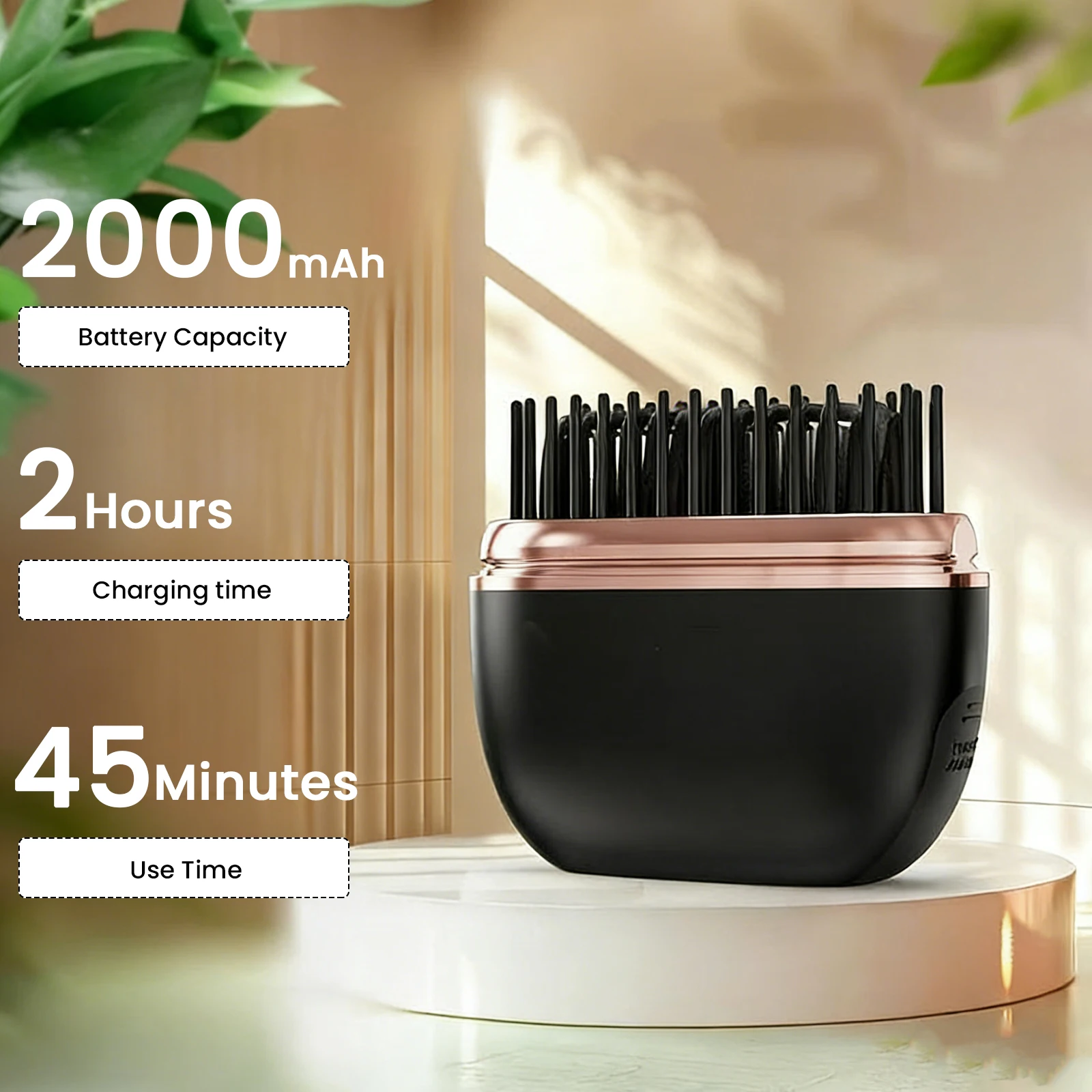 

Lightweight Hairdressing Tool Anti-Scald Wireless Hair Styling Combs USB Rechargeable for Frizz Control and Quick Styling