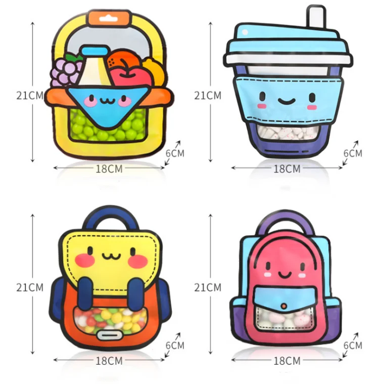 10/50 قطعة لطيف البلاستيك رياض الأطفال باليد المدرسية DIY بها بنفسك الإبداعية الدرجة كاملة وجبة خفيفة الحلوى السكر هدية التعبئة والتغليف تخزين الحقائب #6