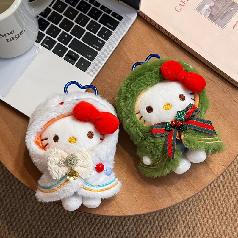 พวงกุญแจตุ๊กตาเฮลโลคิตตี้ซานริโอสุดน่ารักสำหรับกระเป๋าเรียน ของขวัญน่ารักนุ่มนิ่มสำหรับผู้หญิงและเด็กผู้หญิง เหมาะสำหรับตกแต่งกระเป๋าเป้