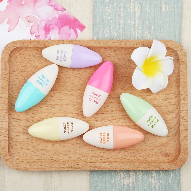 E9LB 6Pcs 달걀 모양 마커 펜 컬러 형광펜 끌 팁 컬러 마커 세트