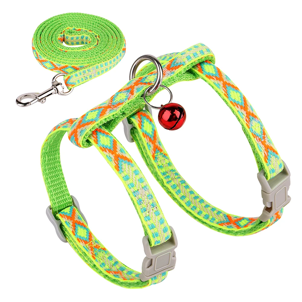 Adjustable Cat Dog Harness and Leash Set Nylon Vest Walking Lead For Kitten Puppy Cats Harness Leash Set Small Dogs Chihuahua