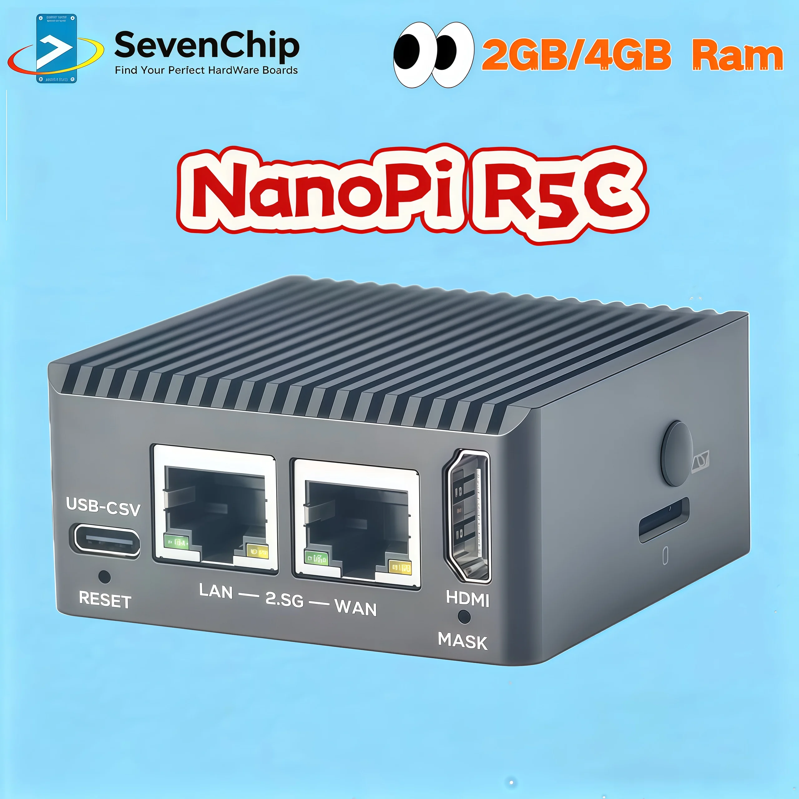 

FriendlyElec NanoPi R5C Dual 2.5G M.2 WiFi-роутер с 2 ГБ/4 ГБ ОЗУ и опциональным цельнометаллическим корпусом NanoPi R5C