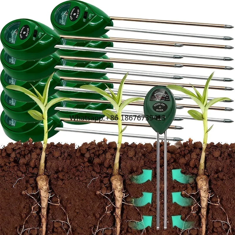

Soil PH Tester 3-in-1 Soil Moisture Light Monitor Digital Plant Watering Outdoor Garden Tool 2% Accuracy OEM Customizable