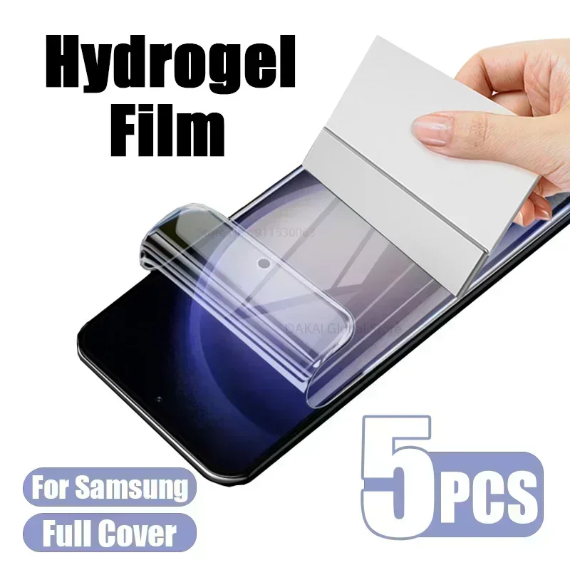 5PCS Hydrogel Film For Samsung Galaxy S24 S23 S22 S21 S20 Note 20 Ultra A54 A14 5G Screen Protector for Samsung Note 10 S10 Plus