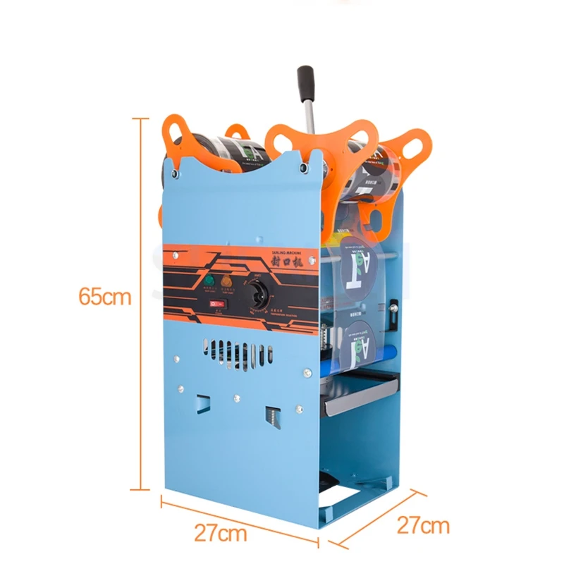 Mesin penyegel manual, mesin segel toko teh susu komersial, kertas plastik universal, minuman, susu, cangkir teh, penyegelan mac