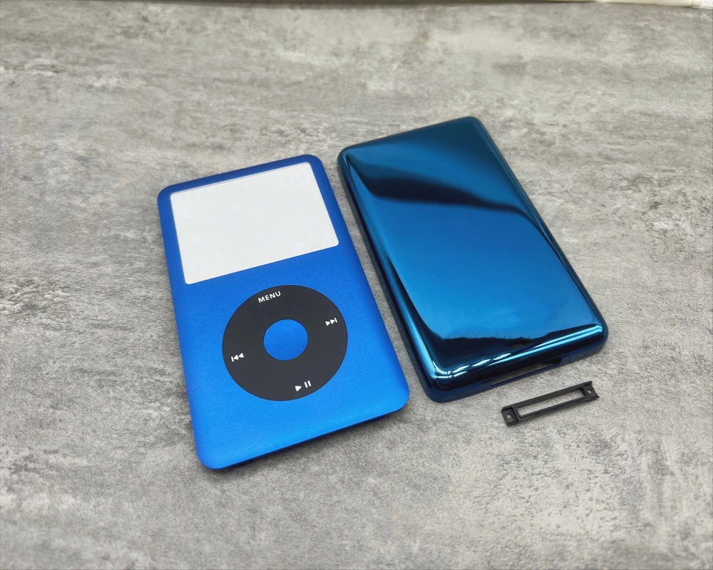 blue front faceplate back case housing black clickwheel blue center button bezel for iPod 6th 7th classic 80gb 120gb 160gb