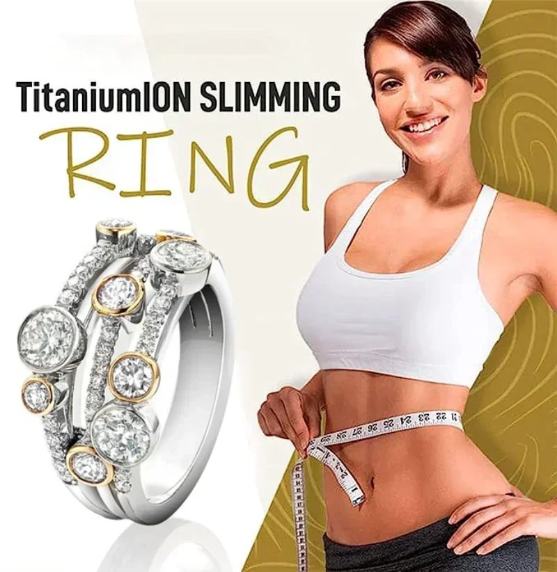 2026 New Crystal Zircon Weight Loss Acupoint Ring for Women's   Treatment Geometric Line Color Separation  Jewelry
