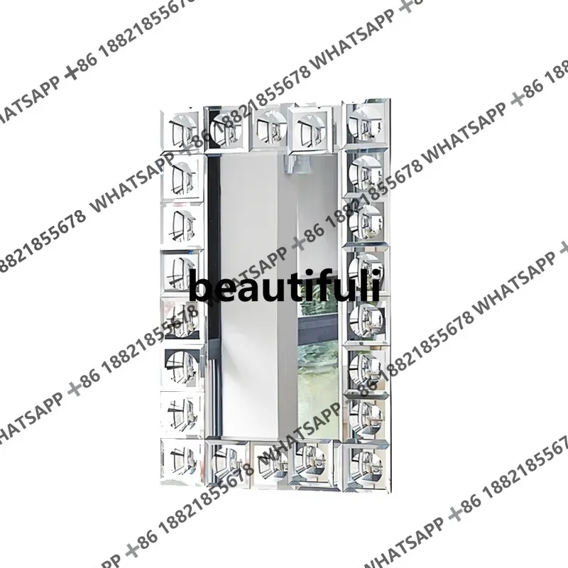 D183 Concave-convex spherical vanity mirror rectangular glass mirror advanced design living room entrance bathroom mirror