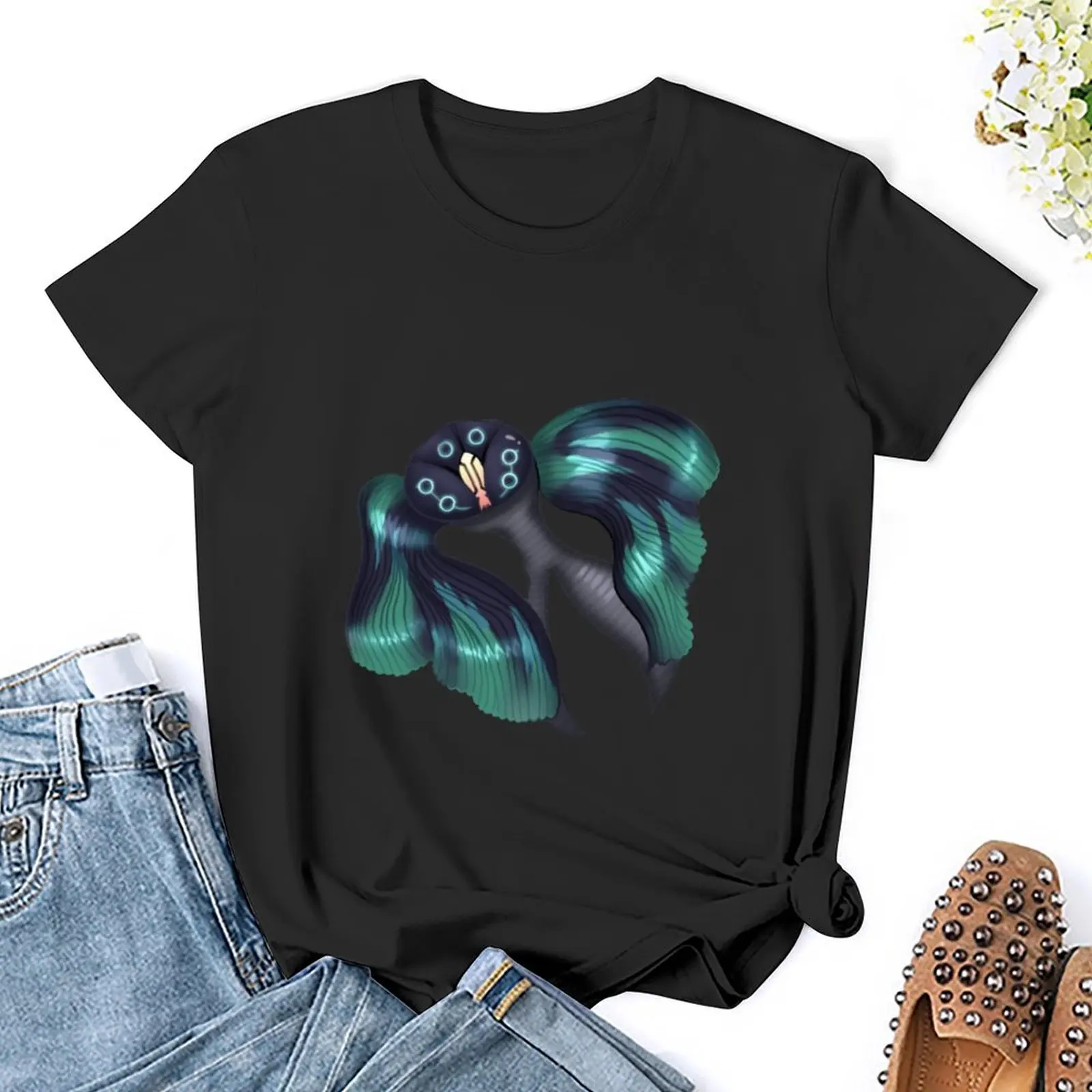 The Stranger's Fish T-Shirt blacks letnie topy letnie topy półfabrykaty T-shirty dla kobiet