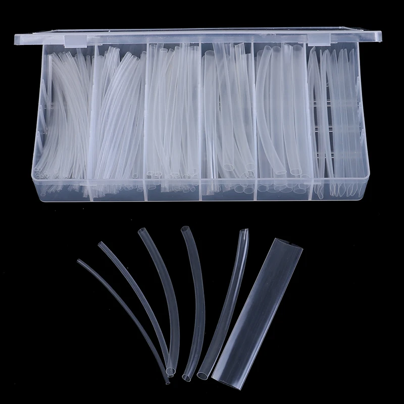 150Pcs Clear 100mm 2:1 Heat Shrink Tubing Polyolefin Transparent Tube Sleeving