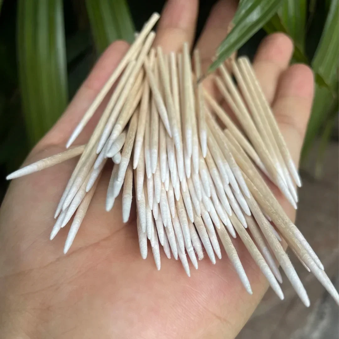 100/300/500 Uds. Limpiador de manicura punta de pegamento hisopo de algodón palo de madera fina desechable ranura para uñas limpieza de palo de algodón