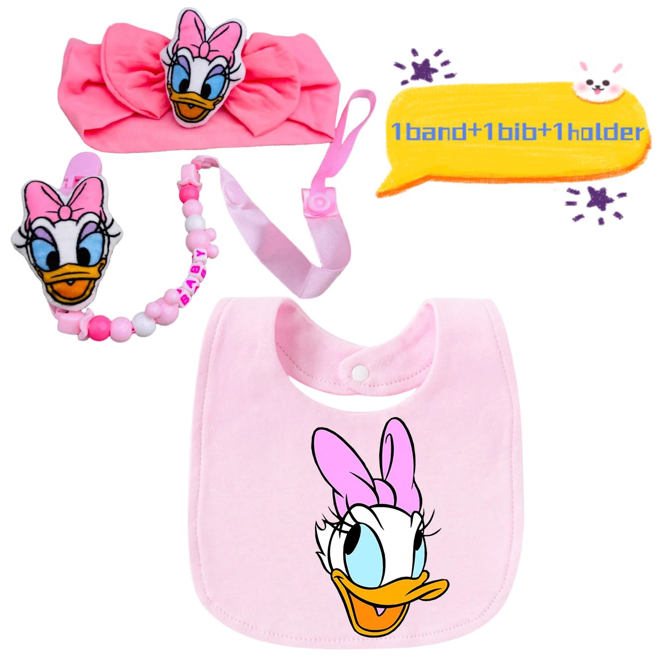 

Super soft and comfortable baby bibs baby hair bands Kawaii baby chain clips newborn feeding saliva towels baby waterproof