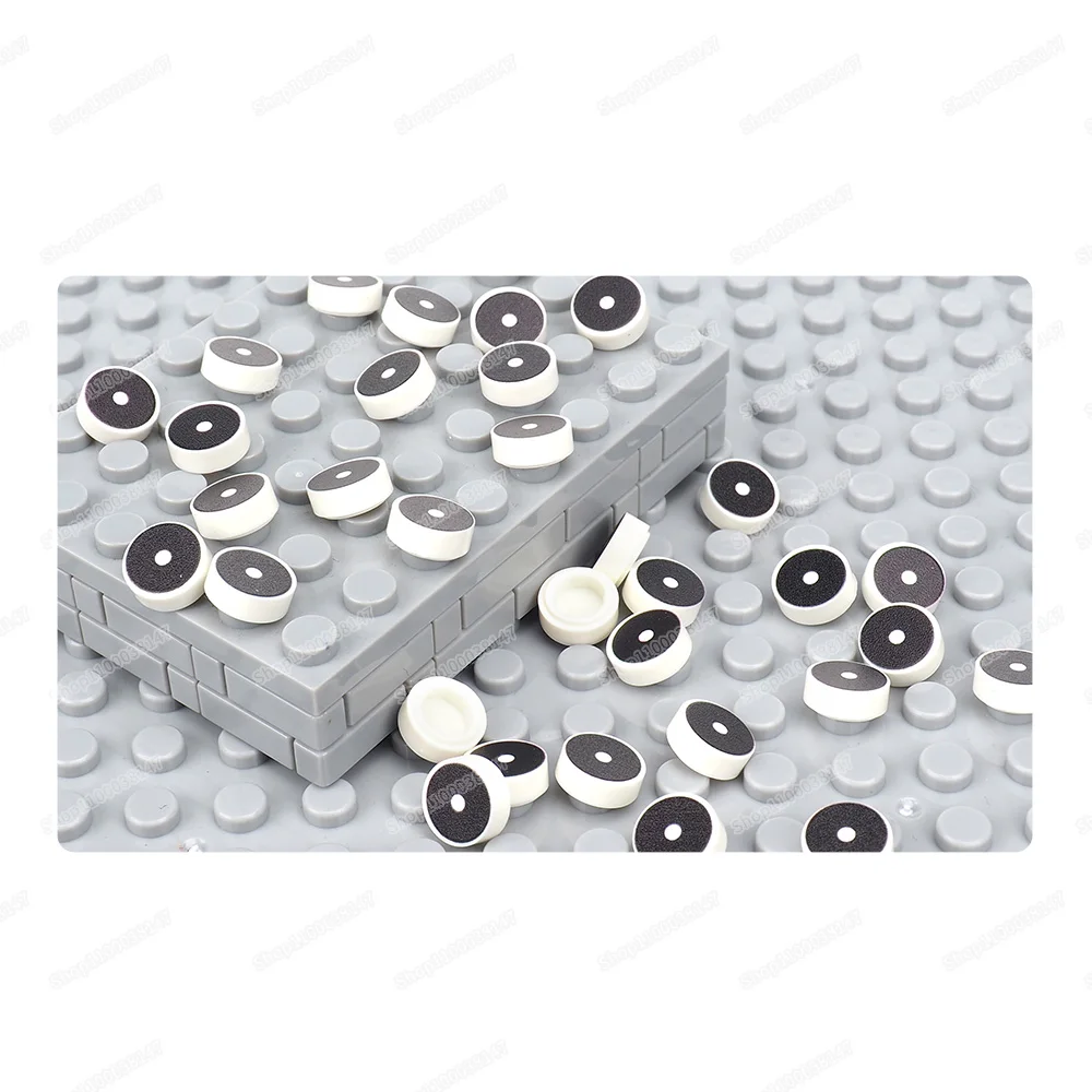 Black Eye White Dot Building Block, padrão impresso, Moc, cenas, acessórios, modelo de fósforo, brinquedos, presentes, aluno, figuras, 98138