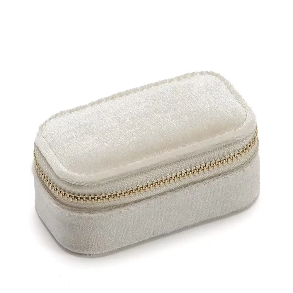 

Bridesmaid Gift Set Compact Velvet Jewelry Storage Box Ring Display Case Korean Portable Travel Organizer For Storage Gift