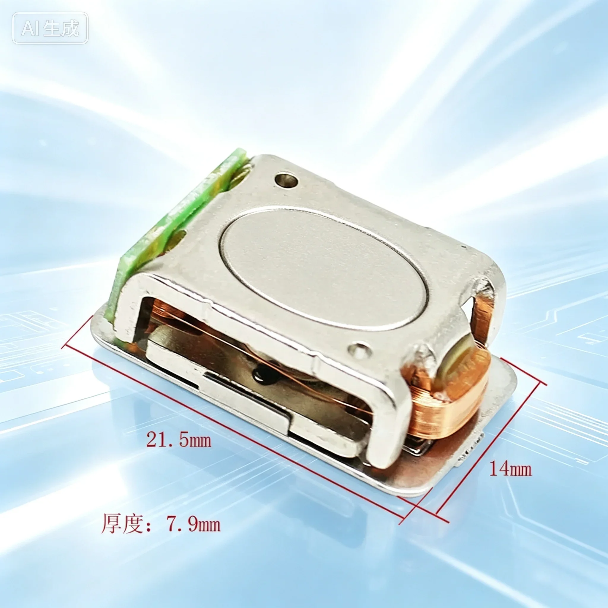 Square Bone Conduction Resonance Speaker for DIY Wired Project, 1.5W 4Ohm Small Power Vibration Transducer