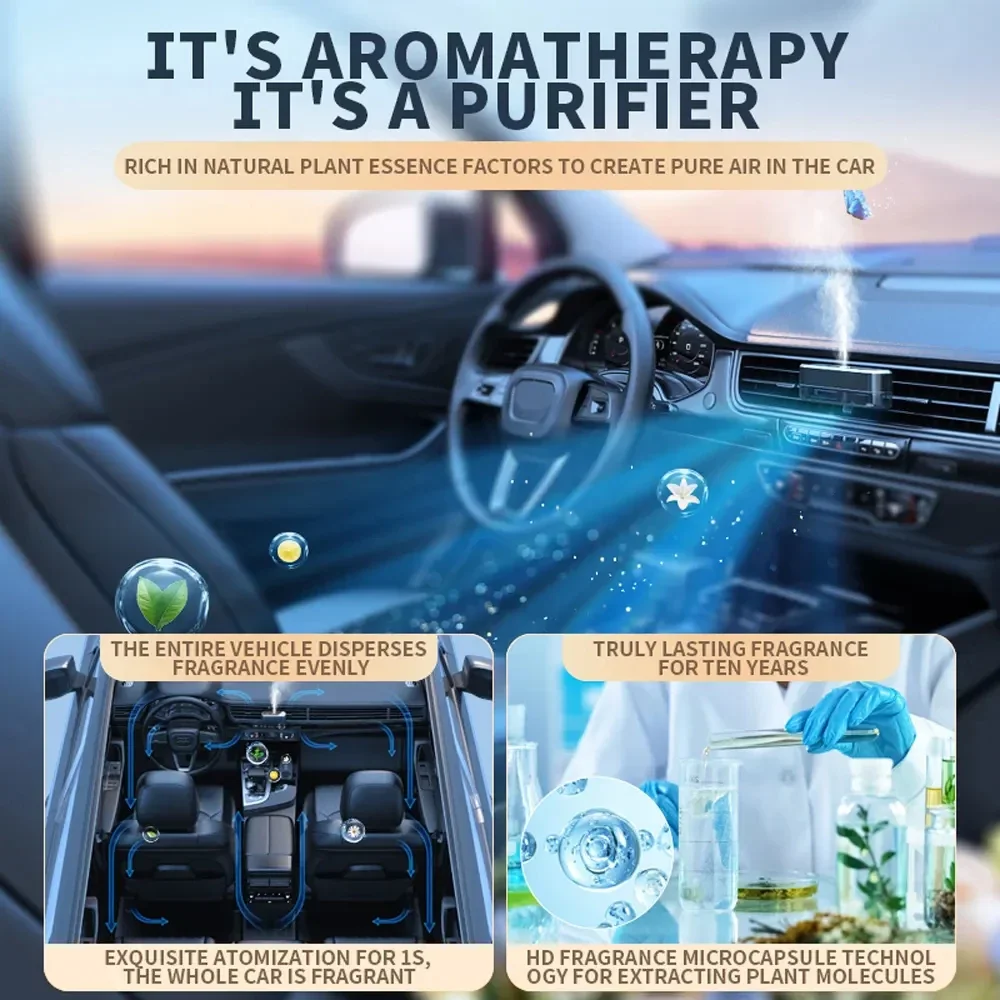 Etherische Olie Diffuser Slimme Auto Diffuser Luchtverfrisser Opknoping Luchtbevochtiger Clip Ventilatie Diffuser Auto Parfum Aromatherapie