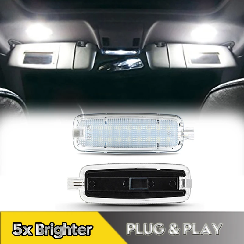 2Pcs LED Vanity Mirror Reading Light Lamp For Audi A3 A4 A5 A6 A7 A8 Q5 TT S3 RS3 S4 S5 S6 RS6 S8 TTS White Canbus OEM#4D0947105