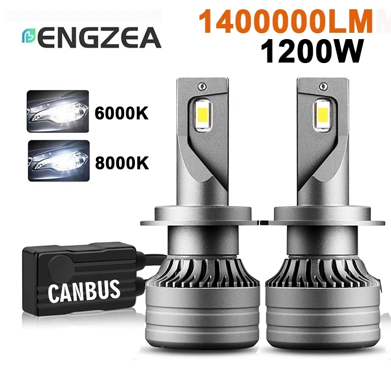 

ENGZEA 1200W 1400000LM Car Led Headlight H1 H4 H7 LED Canbus H8 H9 H11 9005 HB3 9006 HB4 High Beam Auto Lights Bulb Auto Turbo