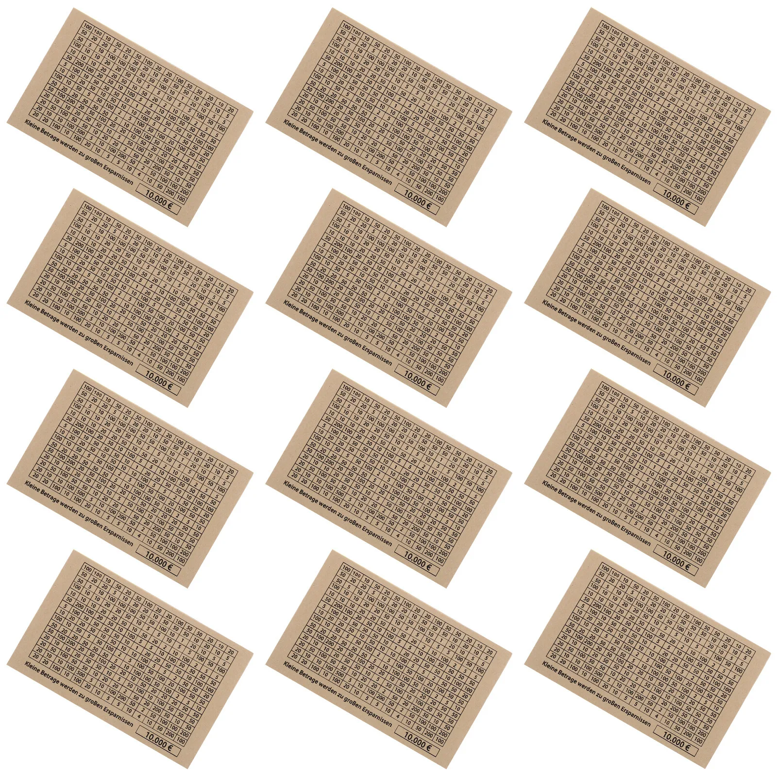 

50 листов визуальных таблиц для отслеживания экономии денег с заменяемыми наклейками-цифрами для бюджетных челленджей