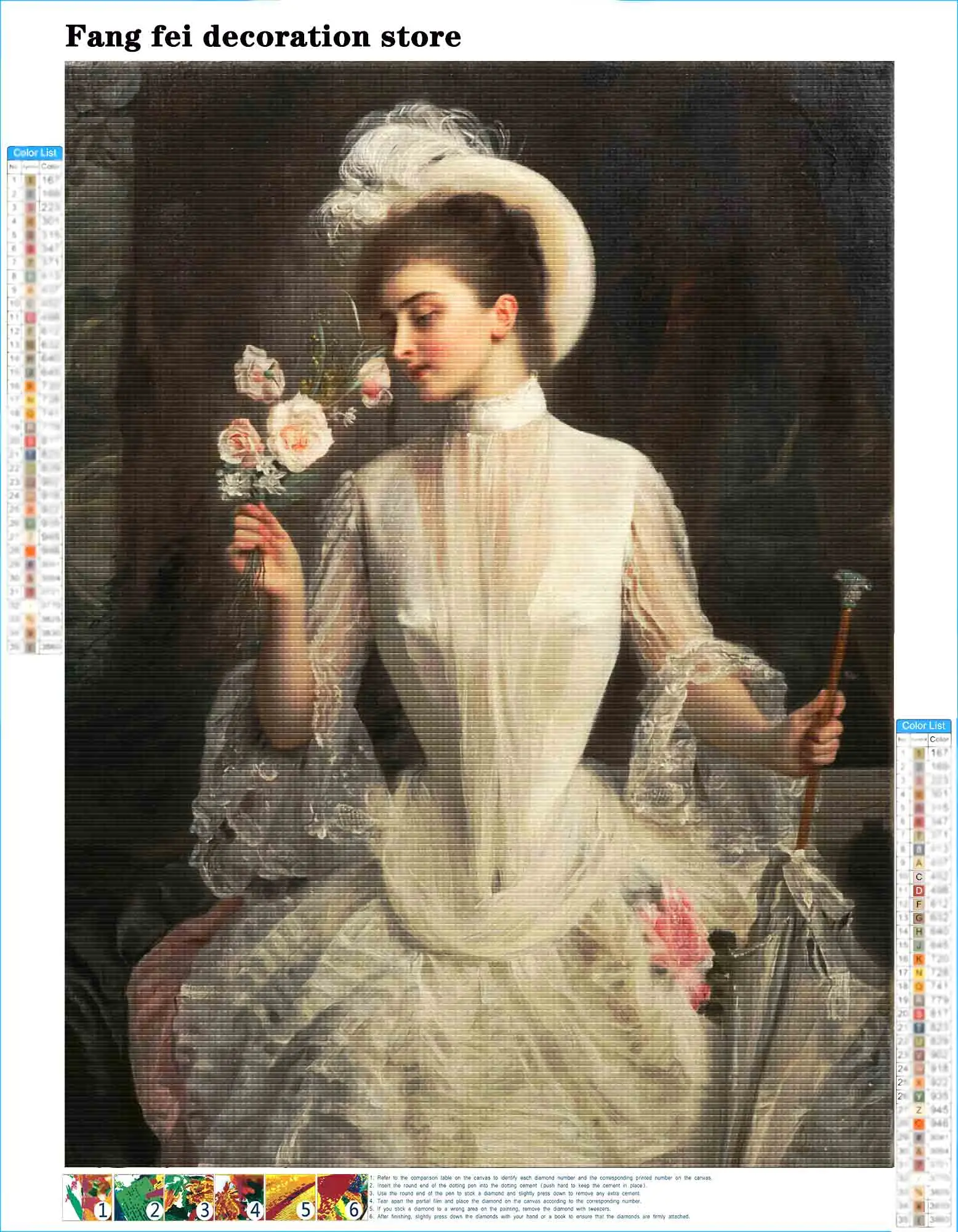 Diamond Painting French Painter Gustave Jean Jacquet Artwork Cross Stitch Kit Embroidery Picture Mosaic Full Drill Home Decor 5D