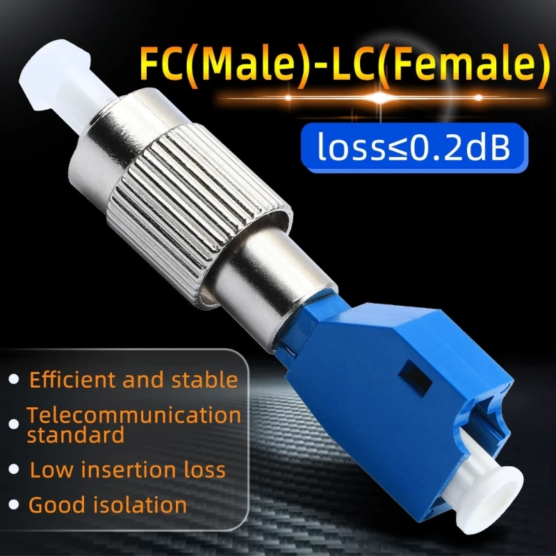 Fiber Optical Adapter Coupler for Optical Power Meter Visual Fault Locator FC Male to LC Female Fiber Optic Converter