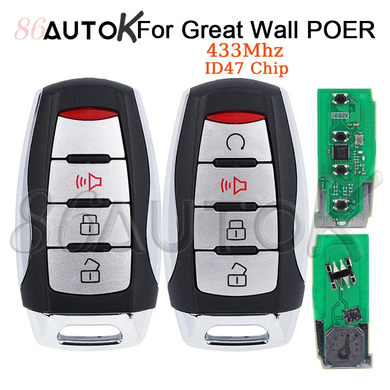 Smart Remote Control Car Key 433Mhz ID47 Chip for Great Wall Haval Pao POER GWM Haval Pickup Truck P Series Car Remote Key