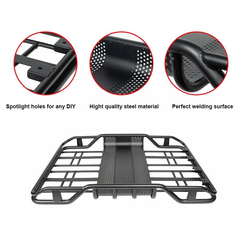 2022 steel alloy flat roof rack 4X4 cross bars car   for HILUX Land Cruiser RAV4 jeep