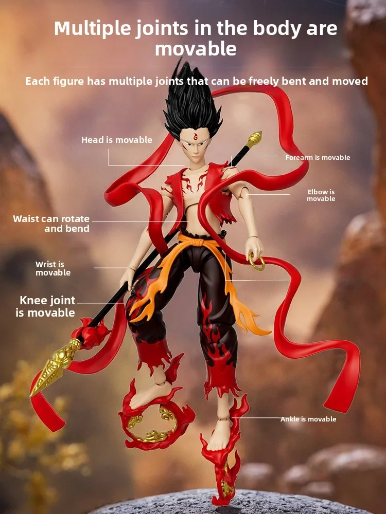 Figura Coleccionable de Anime con Articulaciones Elásticas, Juguete Nata, Pieza de Exhibición Juvenil, Muñeco Demonio Niño Ca...