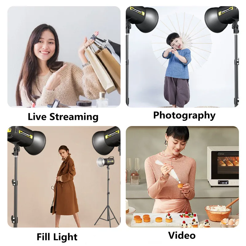 100W LED Fill Light Studio Video Light 2700-6500K Dimmable Bowens Mount Continuous Light Remote Control Video Recording