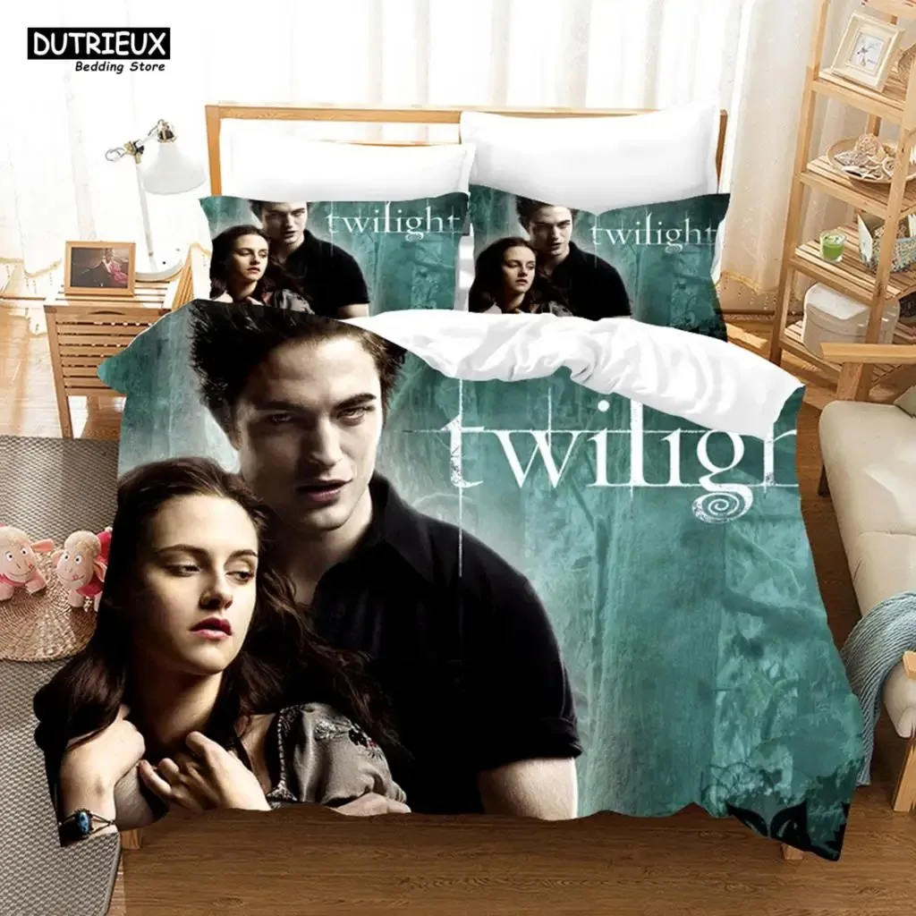 Twilight Series Duvet Cover Set And Pillowcases Vampire Hot Movies Single King Fashion 3D Bedding Set For Adults Bed Linen