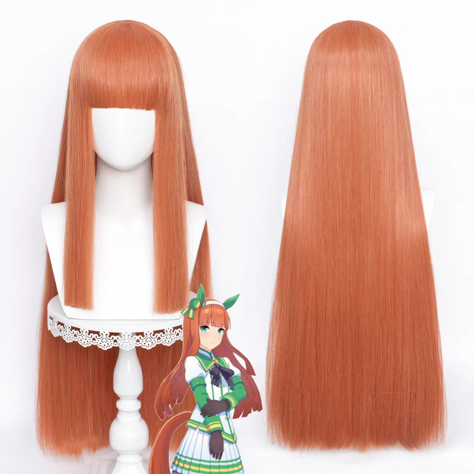 75cm Anime Uma Musume Pretty Derby Silence Suzuka Cosplay Wig Women Girls Heat Resistant Synthetic Long Hair Wigs