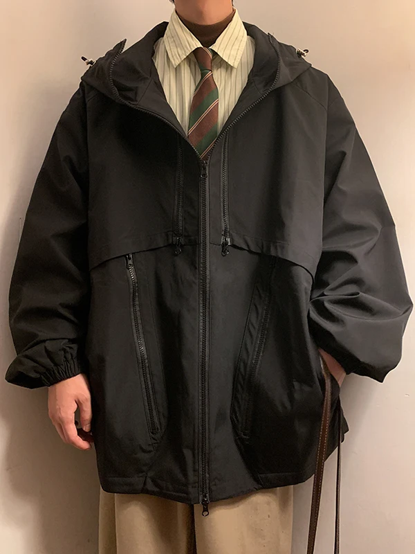 

Мужское уличное походное пальто из водонепроницаемого полиэстера и нейлона Cosite Fiber Bla Samurai Functionali Sle, осенне-зимнее пальто