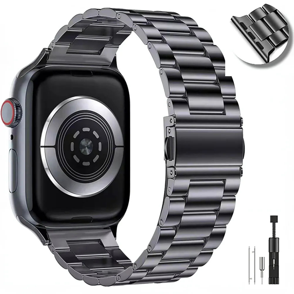 

Металлический ремешок для Apple Watch Band 44 мм 40 мм 45 мм 41 мм 42 мм 38 мм, браслет из нержавеющей стали для Iwatch Series765432SE 8 Ultra 49 мм
