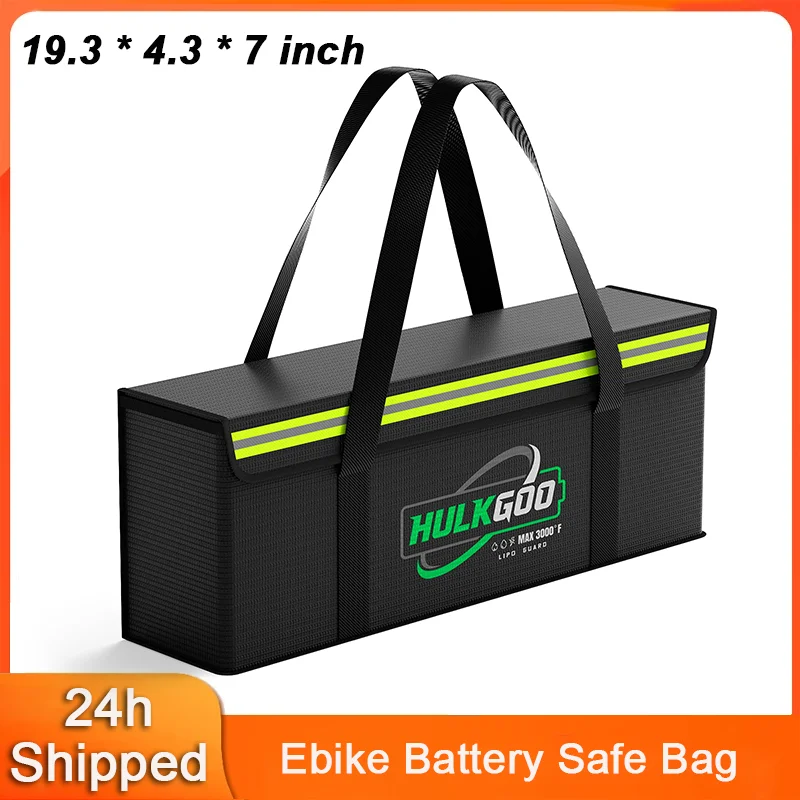 

Fireproof Battery Safe Bag 19.3 x 4.3 x 7 Inch Ebike Battery Bag Explosion-Proof Waterproof Lipo attery Storage Box Guard Safe