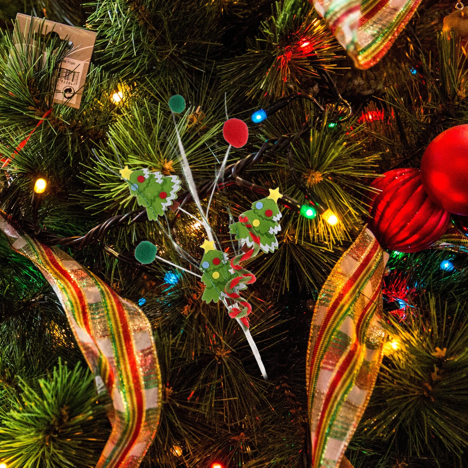 

Christmas Tree Picks Woolen Candy Curly Xmas Branches Decorations Holiday Craft Wreath Vase Ornaments Candy Shape Pick