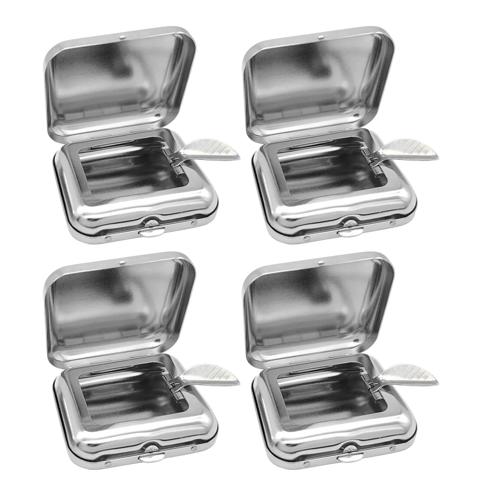

4 Pcs Ashtray Cigar Ashtrays for Outdoors Car outside Patio Smokers Metal with Lid
