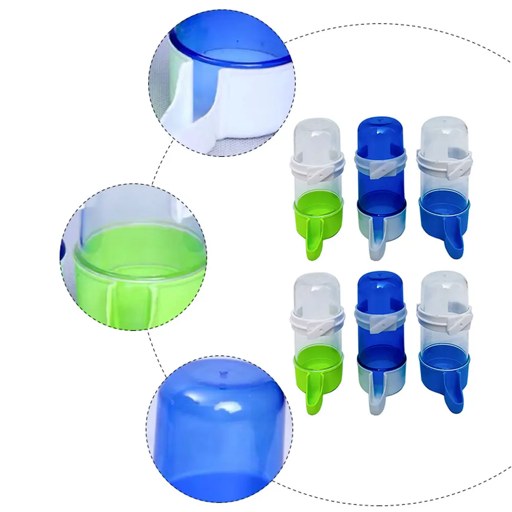 

6 Pcs Automatic Drinking Fountain Leakproof Durable Plastic Bird Water Dispenser Pet Bowl Easy Clean Storage Parrot Tools