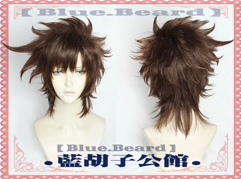 Jojo 'S Strange Adventure Joseph Joestar Wig Cosplay Costume Wig Rambut Sintetis Pendek Cokelat untuk Karnaval Pesta Halloween