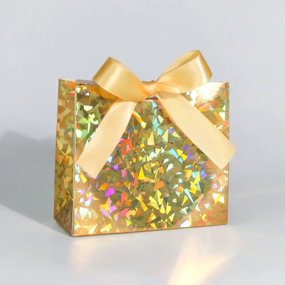 Iridescent Paper Gift Bags Wedding Candy Favor Storage Decorative Party Treat Packaging Boxes Small Shiny Wrap Pouch